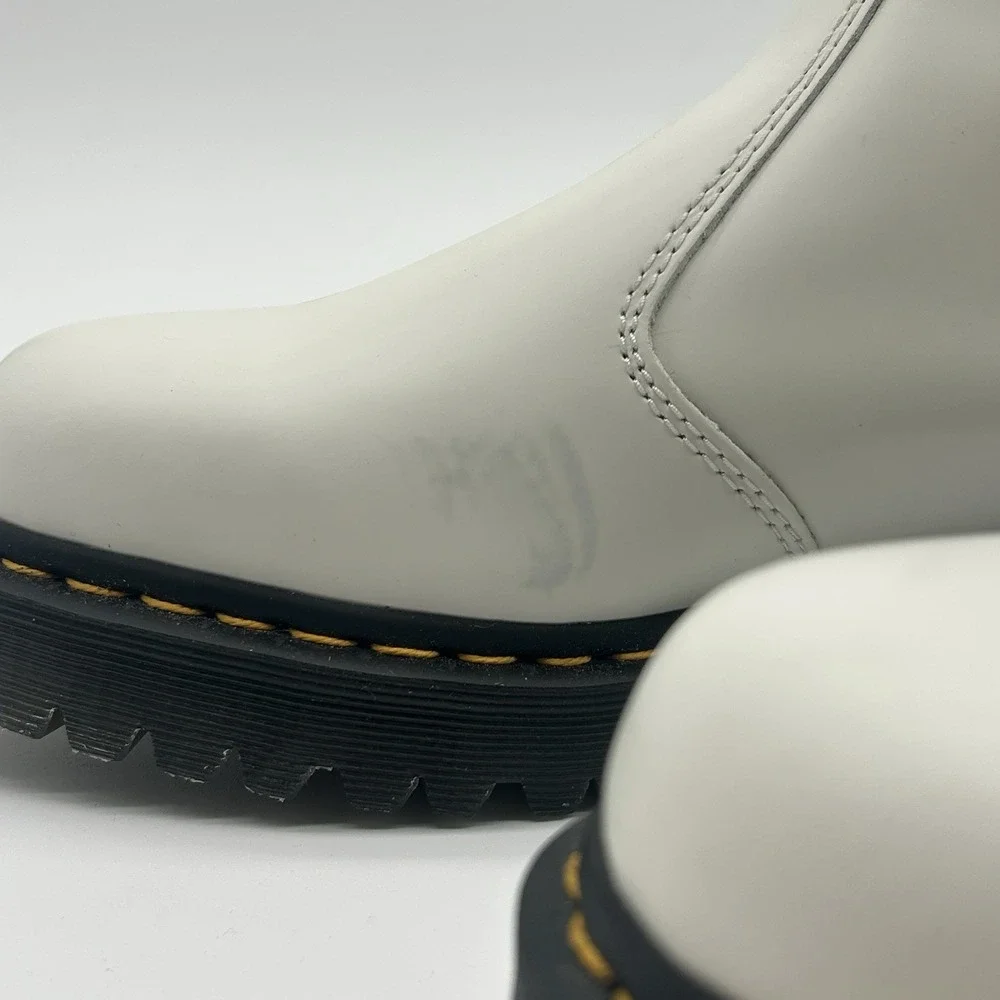 Dr Martens 2976 Bex White Smooth Leather Chelsea Boots Mens 10 Womens 11 UK 9